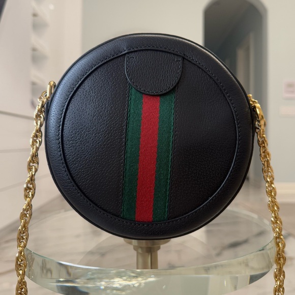 ๐SOLD๐ NWT Gucci Grained Calfskin Web Mini Ophidia Round Shoulder Bag - Picture 4 of 6